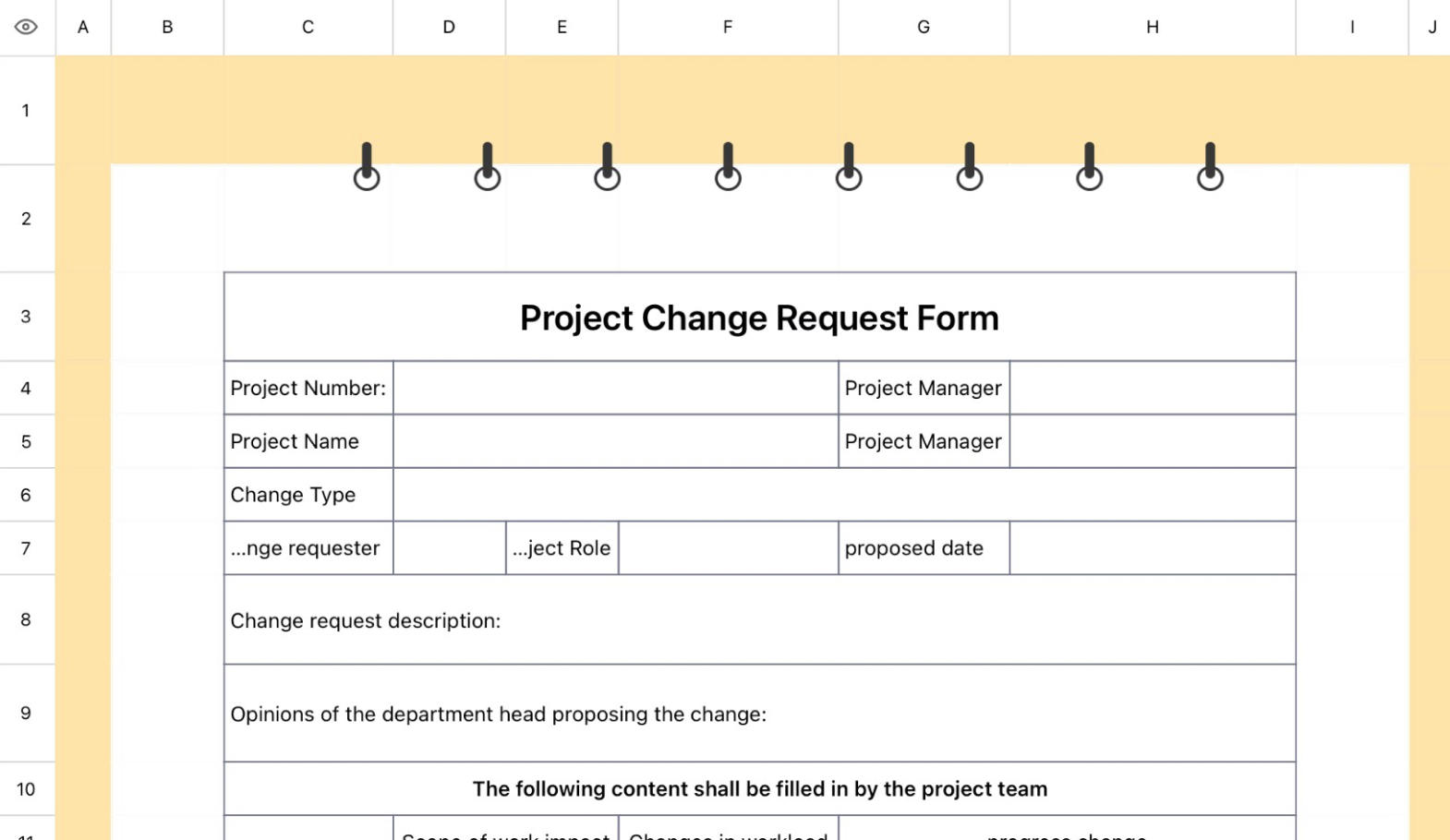 Project Change Request Form